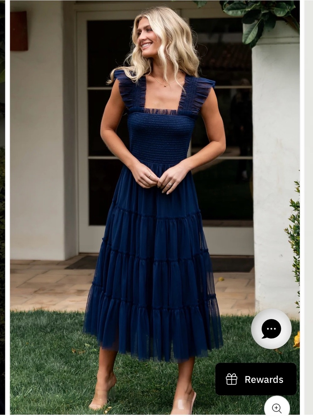 Emma Smock Tulle Dress - Navy